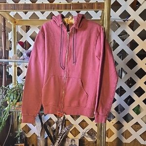 Ladies Fruit of the Loom Pink Zip-Up Hoodie Size Small-FC